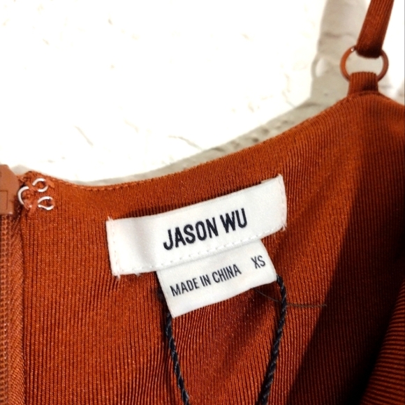 Jason Wu Jumpsuit Brown Emmett Stretch Embellished Rhinestones - Picture 8 of 10